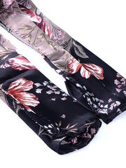 Sciarpa stola beige in pura seta raso stampata VALENTINE