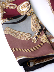 Sciarpa stola beige/grigio in pura seta stampata BERENIKE