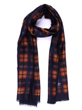 Sciarpa fondo nero doppiata con lana nero in Seta/Lana VORTE2