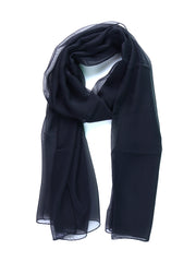 Sciarpa nera in pura seta georgette PERLA