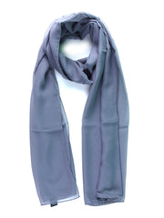Sciarpa grigio scuro in pura seta georgette PERLA