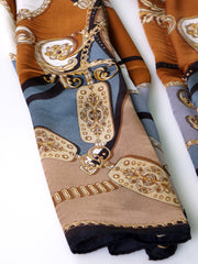 Sciarpa stola verde/beige in pura seta stampata BERENIKE