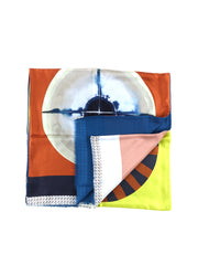 Sciarpa Grigio in pura seta stampata doppiata con lana Ottanio ETNICA