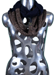 MAGLIO brown wool/acrylic infinity scarf