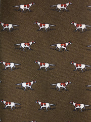 Cravatta verde 3 Pieghe SEGUGIO in lana challis stampata inglese