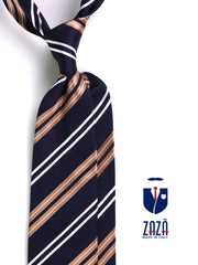 Cravatta 3 pieghe SERENO seta jacquard blu scuro