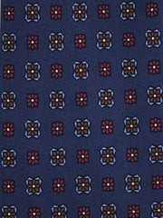 Cravatta 3 pieghe blu SIENA in seta stampata