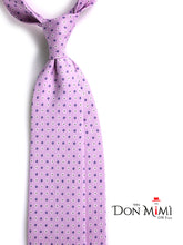 Cravatta 3 pieghe SIGNORIA seta inglese stampata lilla