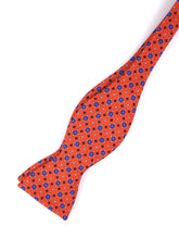 Papillon da annodare arancione SIMONE in seta inglese stampata