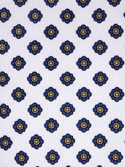 Cravatta 7 Pieghe SPOT seta stampata inglese bianco