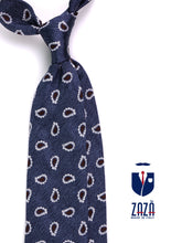 Cravatta 3 pieghe TRENT seta\cotone blu