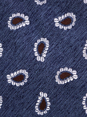 Cravatta 3 pieghe TRENT seta\cotone blu