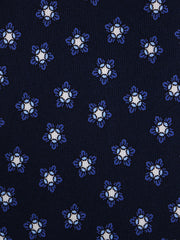 Cravatta 3 Pieghe blu scuro TWINORIS seta stampata inglese