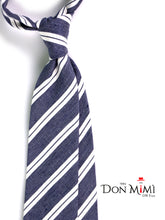 Cravatta 3 Pieghe blu VELA seta bourette