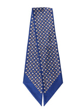 VICKY Blue printed silk twilly scarf