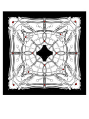 Foulard bianco 90x90cm in seta stampata LADY BUGS