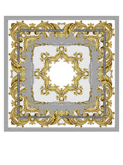 White scarf 90x90cm in PAINTING printed silk