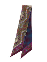 Foulard Twilly double face verde in lana stampata WOOLLY