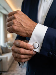 Gemelli da polso in pura seta raso Bianco