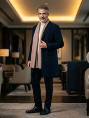 Stola marrone chiaro in lana e cashmere DIXXIE