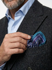 Fazzoletto da taschino blu XL in seta twill HAVOCK