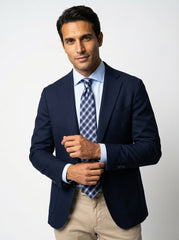 Cravatta 3 pieghe PRISMATO seta jacquard blu sky