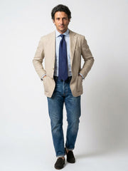 Cravatta 3 pieghe SAGLIETTA in seta Blu