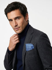 Portaocchiali celeste in seta jacquard LORENO
