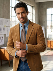 Cravatta 3 pieghe TERRA seta jacquard marrone