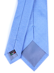 Cravatta celeste 3 Pieghe avorio in seta tessuta FANSTA