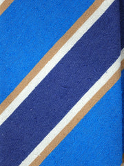 Cravatta 3 pieghe turchese LORETTA in seta bourette - PARTICOLARE