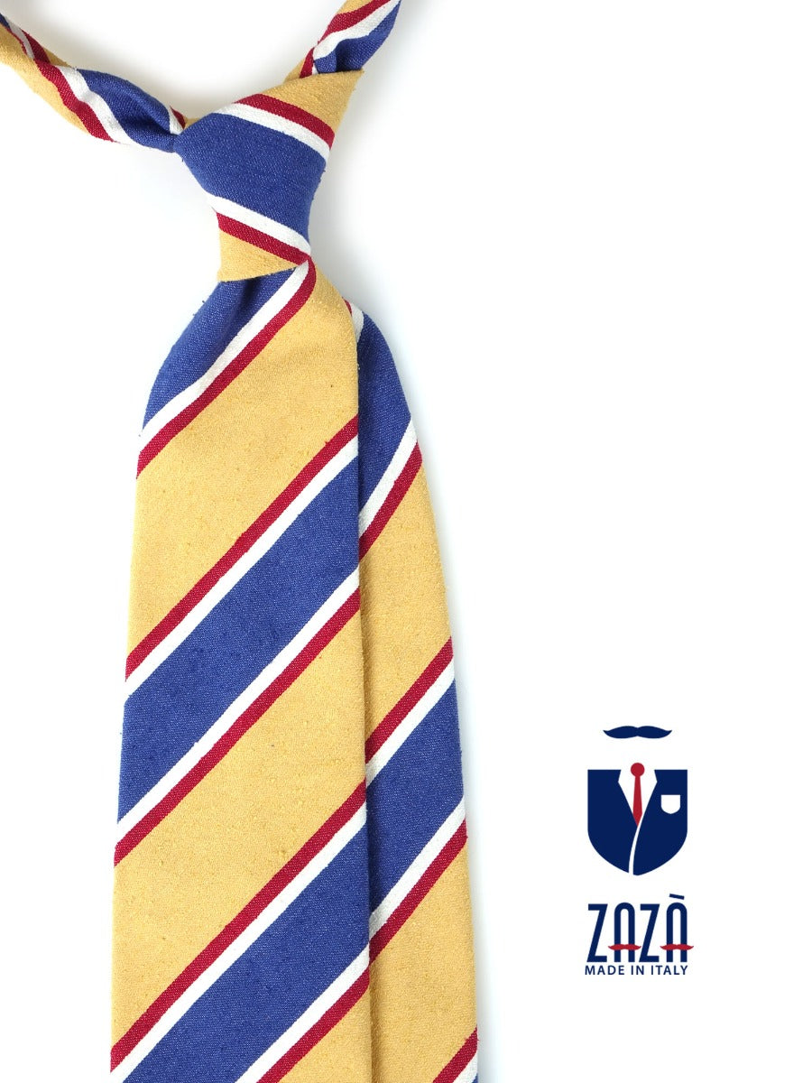 Cravatta 3 pieghe LORETTA gialla in seta bourette