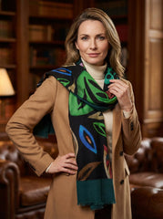 Stola verde in pura lana SOPHIE