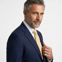 Cravatta 3 pieghe RUBINO Garza di seta Giallo