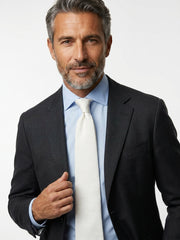 Cravatta bianco caldo 3 pieghe RUBINO Garza di seta