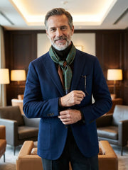 Sciarpa doppiata in seta\lana stampata SPORTY verde