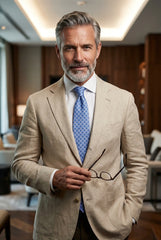 Cravatta 3 Pieghe celeste NUVOLA seta stampata inglese