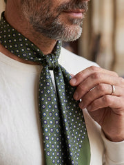 Twilly verde in seta twill Caren
