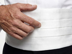 Fascia da Smoking Bianco AMANTEA in seta raso