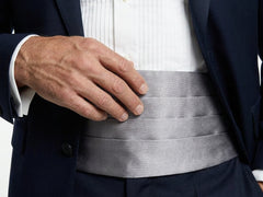 Fascia da Smoking Grigio AMANTEA in seta raso