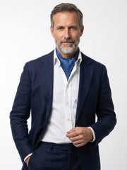 Ascot uomo in pura seta VADENA Blu Avion