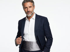 Fascia da Smoking Grigio AMANTEA in seta raso