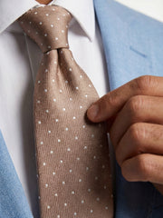 Cravatta 3 pieghe BEER seta tessuta beige