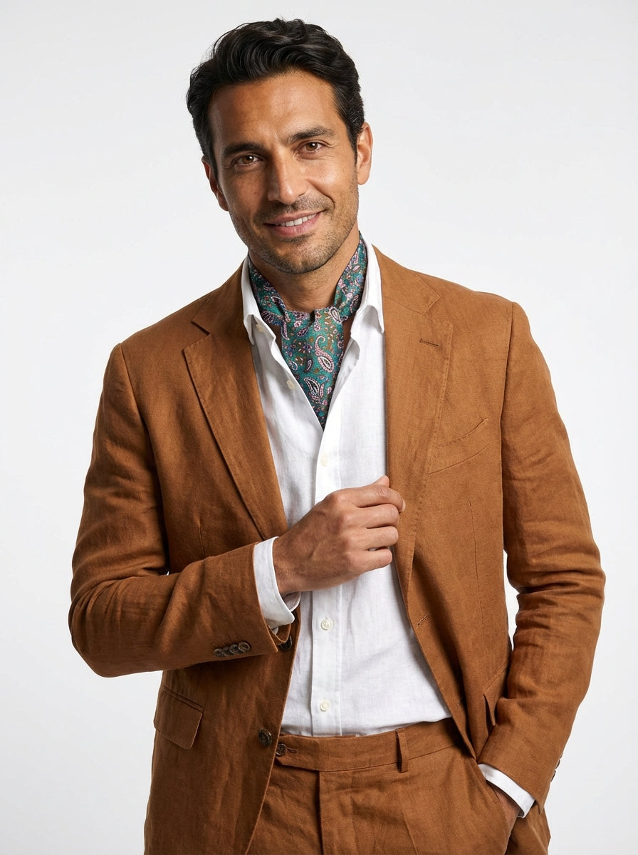 Foulard twilly verde in seta panama ABISSO