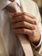 Cravatta 3 Pieghe beige MIELE seta jacquard