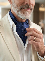 Ascot uomo in pura seta VADENA Blu