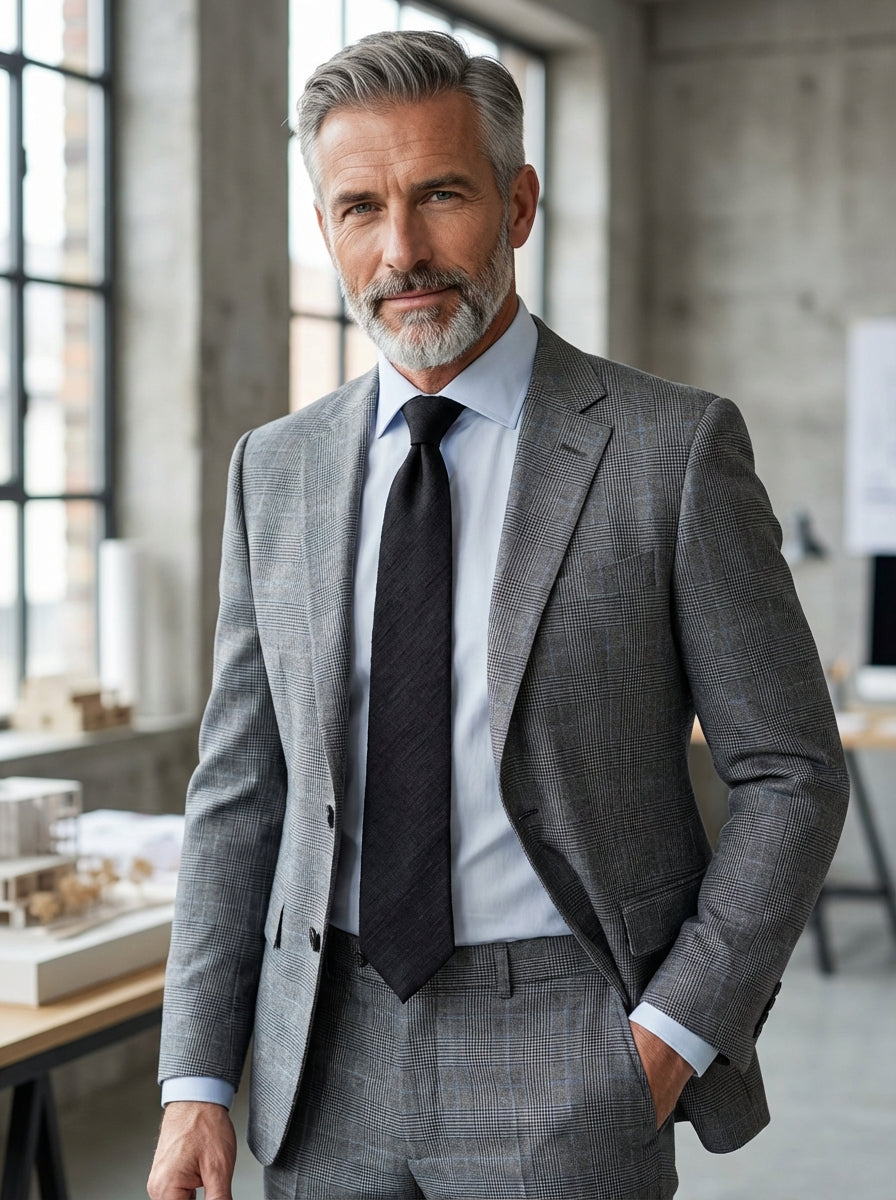 Cravatta 3 pieghe sfoderata FARMA in pura seta shantung nera