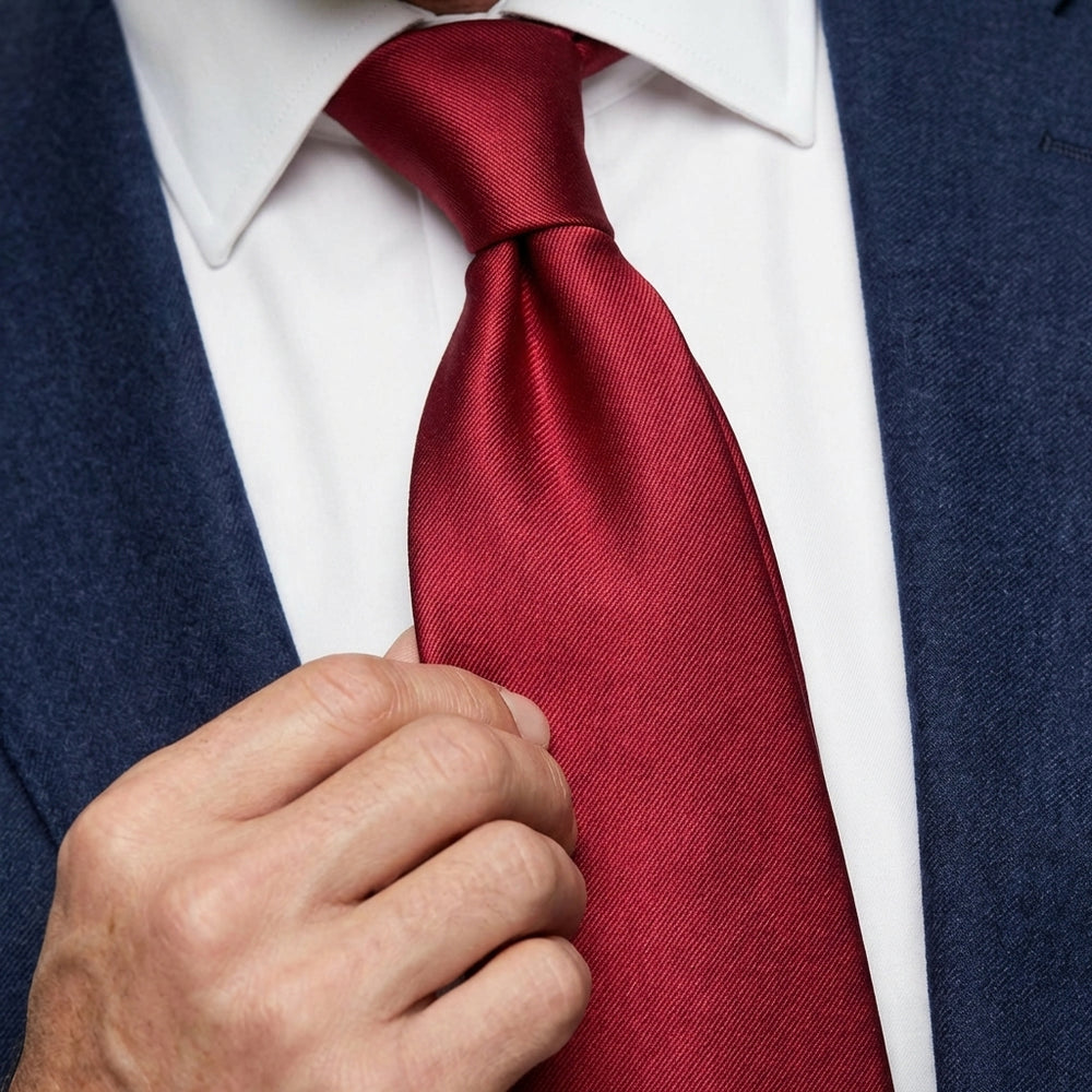 Cravatta Rosso Scuro 3 pieghe AMANTEA in seta raso