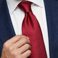 Cravatta Rosso Scuro 3 pieghe AMANTEA in seta raso
