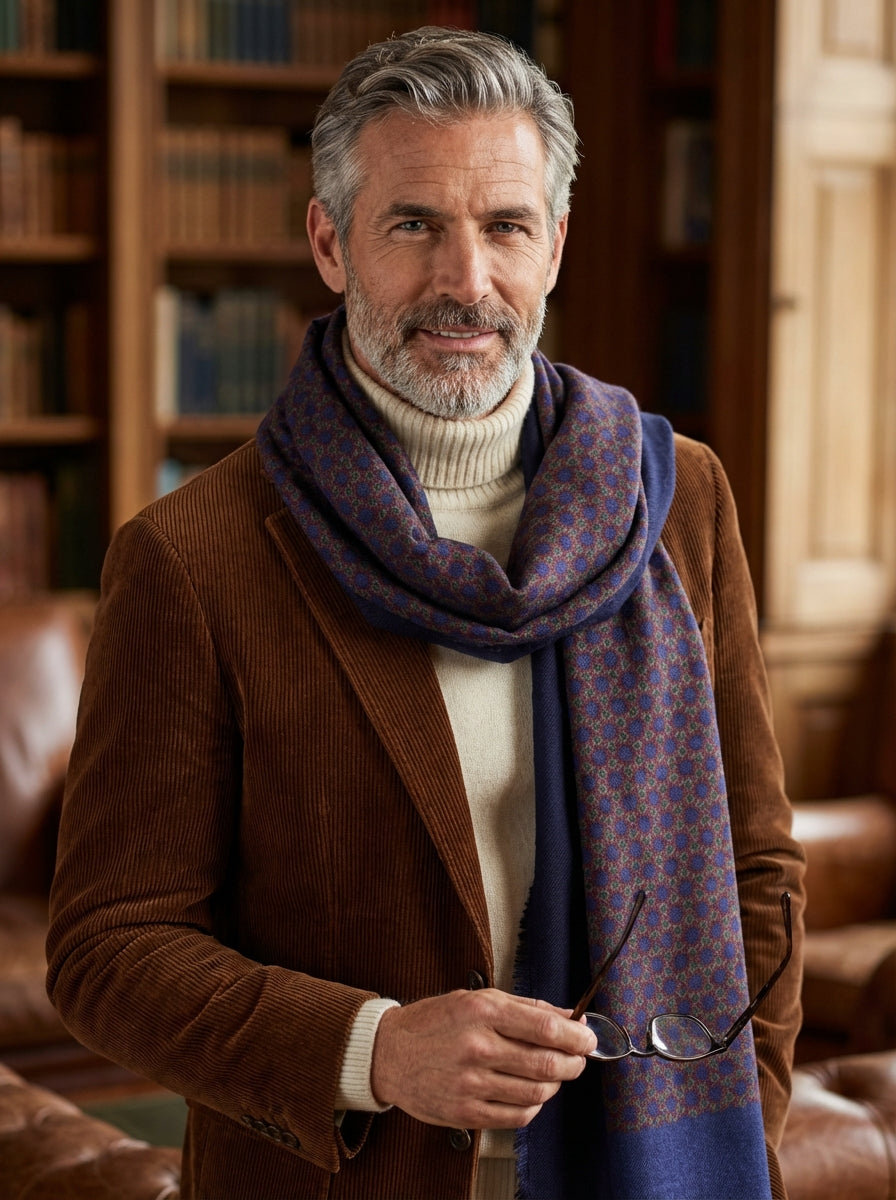 Sciarpa Blu SPINA in lana YAK